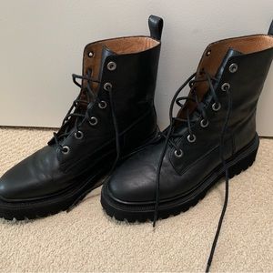 Madewell Black Lace Up Boots